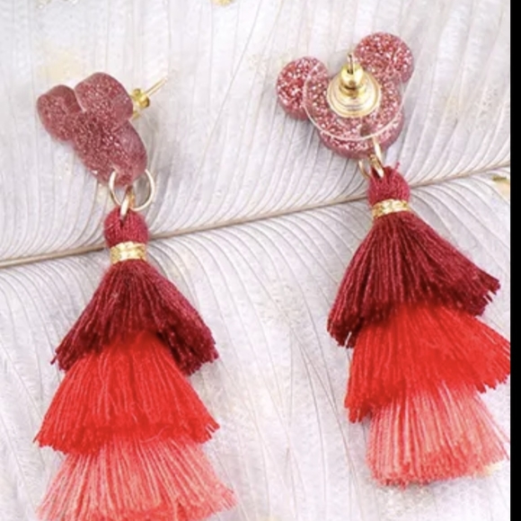 2/$10 NWT Mickey Mouse Tassel Earrings - Picture 1 of 3